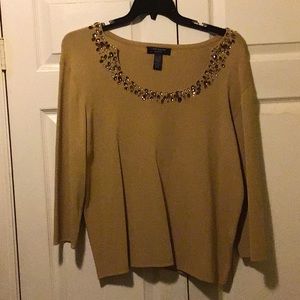 Size 2X cable&gauge woman sweater color mustard